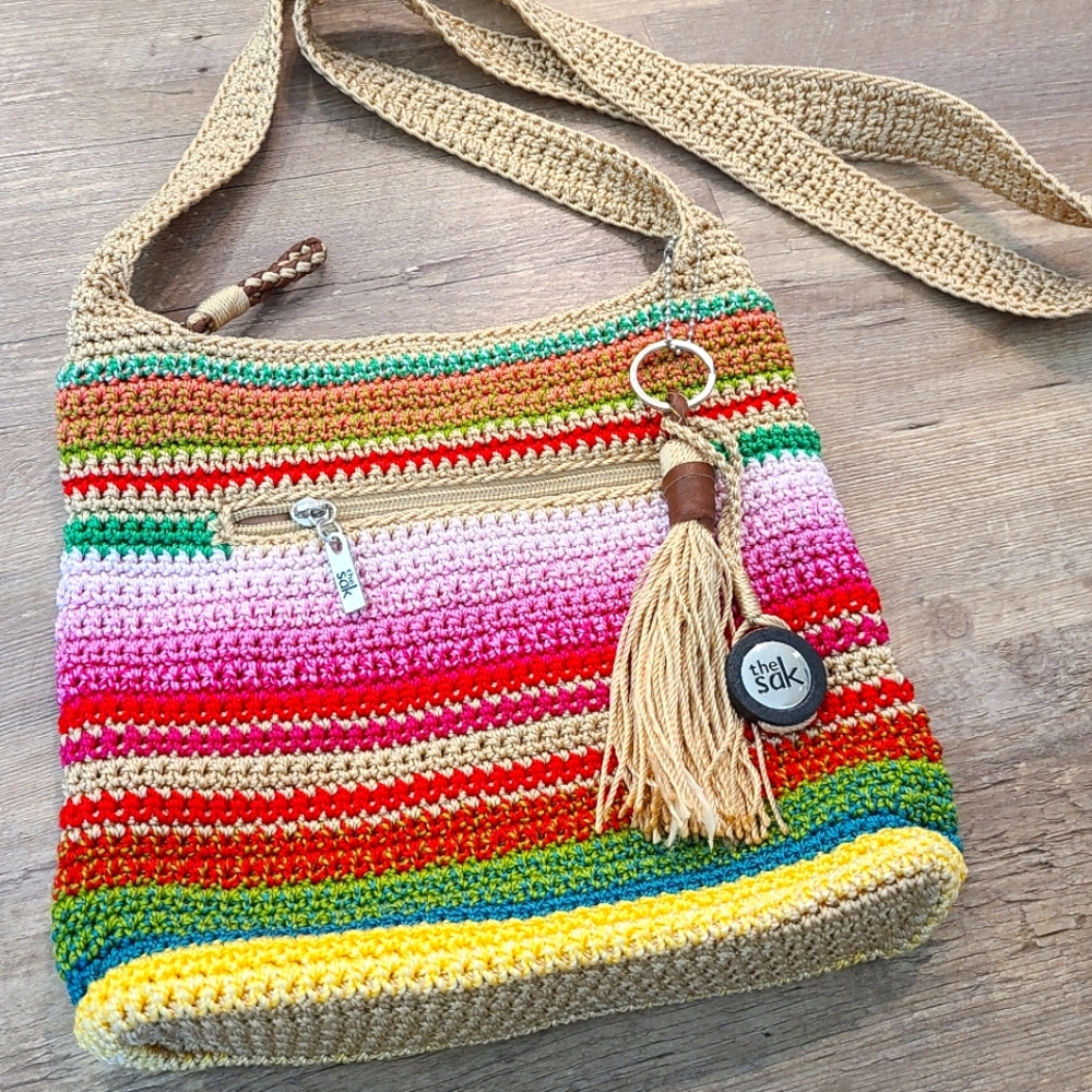 The Sak Multi-Colored Crochet Crossbody Bag